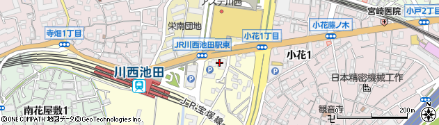 兵庫六甲農業協同組合東地域事業本部　川西ふれあい会館周辺の地図