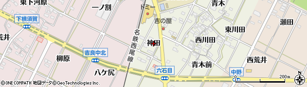 愛知県西尾市吉良町上横須賀（神田）周辺の地図