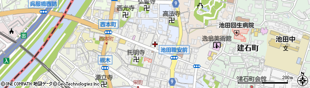 大阪府池田市栄本町8-19周辺の地図