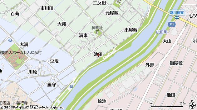 〒445-0052 愛知県西尾市横手町の地図