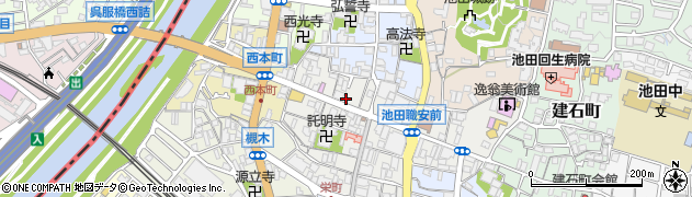 大阪府池田市栄本町8-5周辺の地図