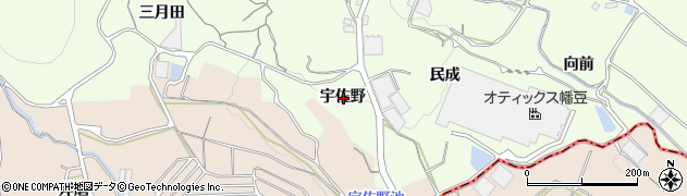 愛知県蒲郡市相楽町宇佐野周辺の地図