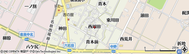 愛知県西尾市吉良町上横須賀西川田周辺の地図