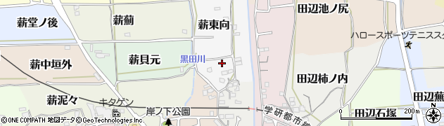 京都府京田辺市薪東向周辺の地図