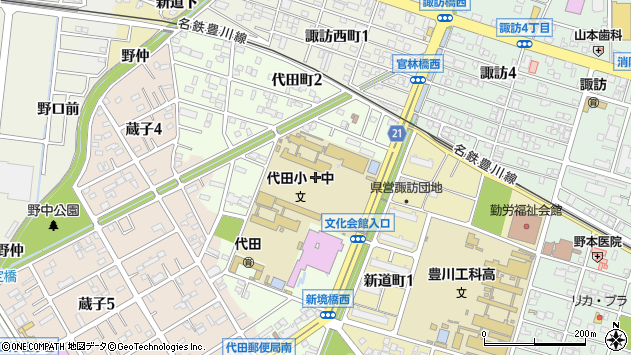 〒442-0841 愛知県豊川市代田町の地図