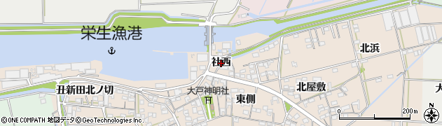 愛知県西尾市一色町治明（社西）周辺の地図