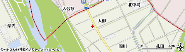 愛知県豊川市三上町大柳周辺の地図