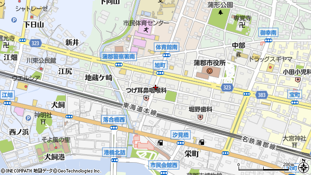 〒443-0045 愛知県蒲郡市旭町の地図