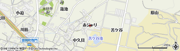 愛知県蒲郡市豊岡町赤ジャリ周辺の地図