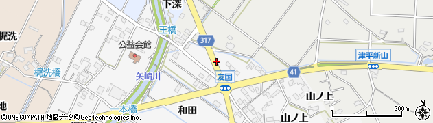 愛知県西尾市吉良町友国榎下周辺の地図