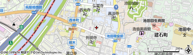 大阪府池田市栄本町8-11周辺の地図