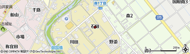 愛知県豊川市為当町（石田）周辺の地図
