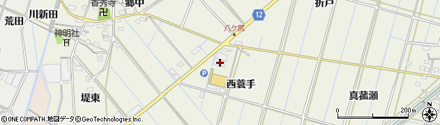 愛知県西尾市市子町西蓑手38周辺の地図