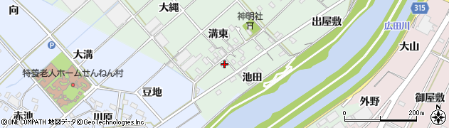 愛知県西尾市横手町池田32周辺の地図