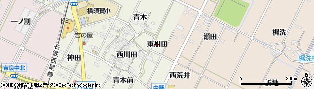愛知県西尾市吉良町上横須賀（東川田）周辺の地図
