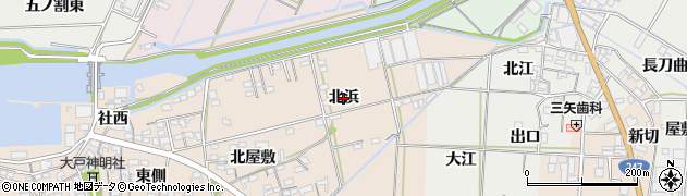 愛知県西尾市一色町治明（北浜）周辺の地図