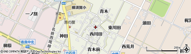 愛知県西尾市吉良町上横須賀（青木）周辺の地図