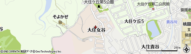 京都府京田辺市大住女谷周辺の地図