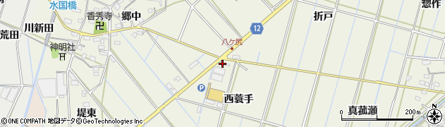 愛知県西尾市市子町西蓑手36周辺の地図