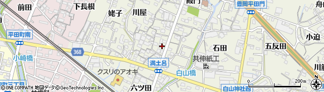 愛知県蒲郡市豊岡町（満土呂）周辺の地図