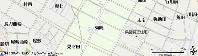 愛知県西尾市行用町（東縄）周辺の地図