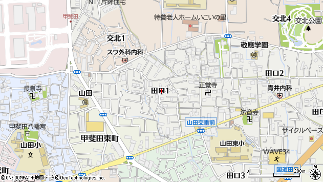 〒573-1162 大阪府枚方市田口の地図