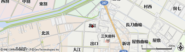 愛知県西尾市一色町開正（北江）周辺の地図