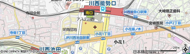 成城石井アステ川西店周辺の地図