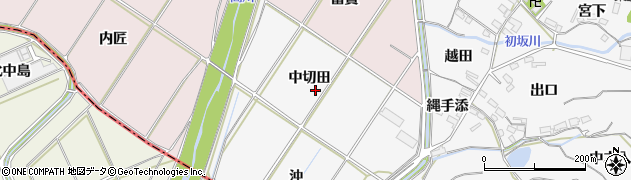 愛知県豊橋市石巻小野田町（中切田）周辺の地図