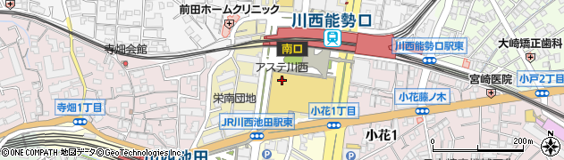 兵庫県川西市栄町周辺の地図