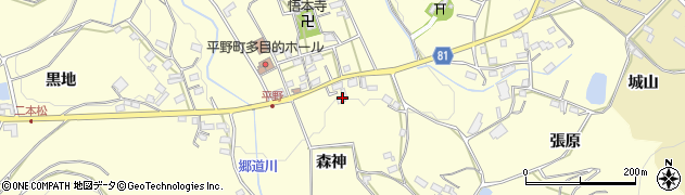 愛知県豊橋市石巻平野町（森神）周辺の地図
