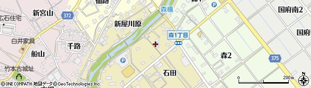 愛知県豊川市為当町（上川原田）周辺の地図