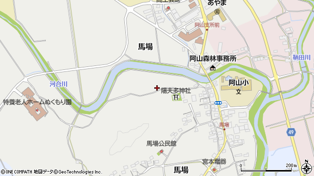 〒518-1313 三重県伊賀市馬場の地図