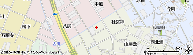 愛知県豊川市三上町社宮神周辺の地図
