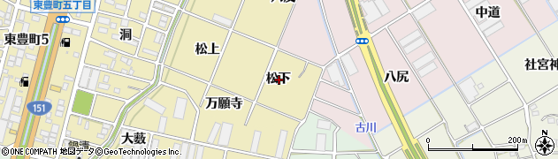 愛知県豊川市谷川町松下周辺の地図
