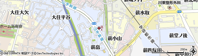 京都府京田辺市薪畠周辺の地図