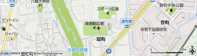 大阪府高槻市堤町周辺の地図