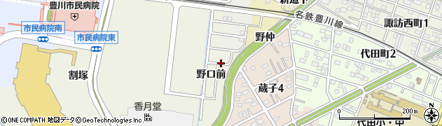 愛知県豊川市白鳥町（野口前）周辺の地図