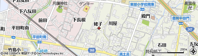 愛知県蒲郡市豊岡町（姥子）周辺の地図