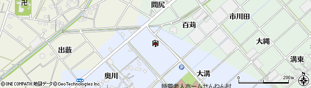 愛知県西尾市平口町（向）周辺の地図
