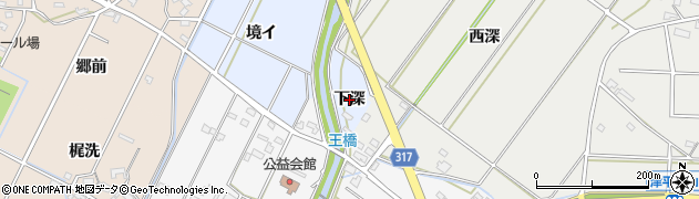 愛知県西尾市吉良町寺嶋（下深）周辺の地図