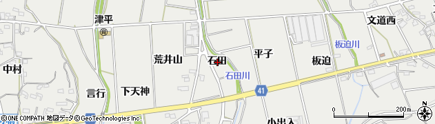 愛知県西尾市吉良町津平石田周辺の地図
