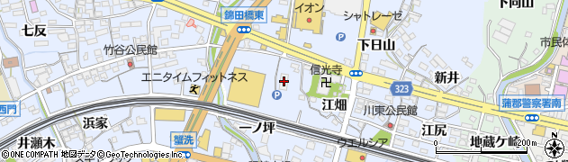 愛知県蒲郡市竹谷町（一ノ坪）周辺の地図