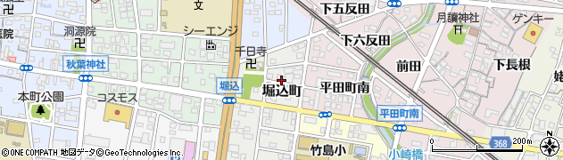 愛知県蒲郡市堀込町周辺の地図