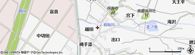 愛知県豊橋市石巻小野田町（越田）周辺の地図