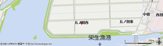 愛知県西尾市中根町五ノ割西周辺の地図