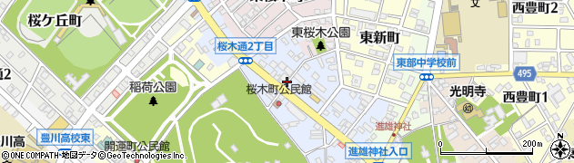 愛知県豊川市桜木通周辺の地図