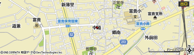 愛知県知多郡武豊町冨貴中道周辺の地図