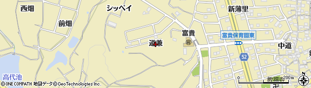 愛知県武豊町（知多郡）冨貴（道兼）周辺の地図