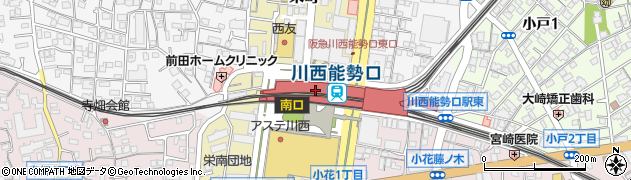 ローソンＨＡ阪急川西能勢口店周辺の地図